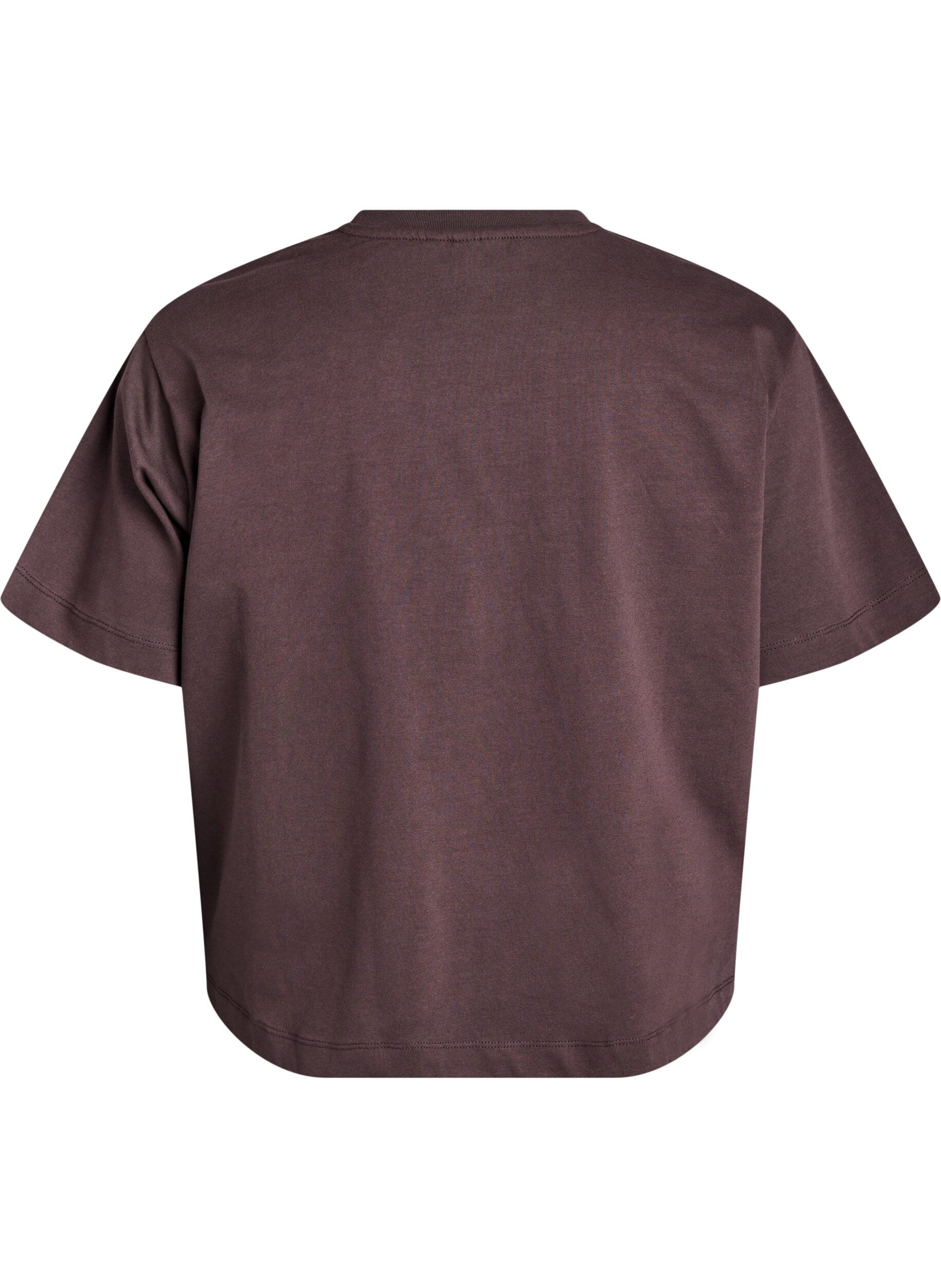 Zizzifashion Boxy cotton t-shirt, Brown, Packshot image number 1