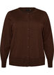 Fine-knit cardigan with round neck, Brown, Packshot image number 0