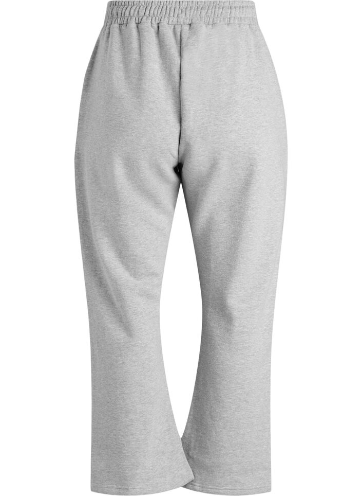 High-waisted sweatpants with brushed inside, Grey, Packshot