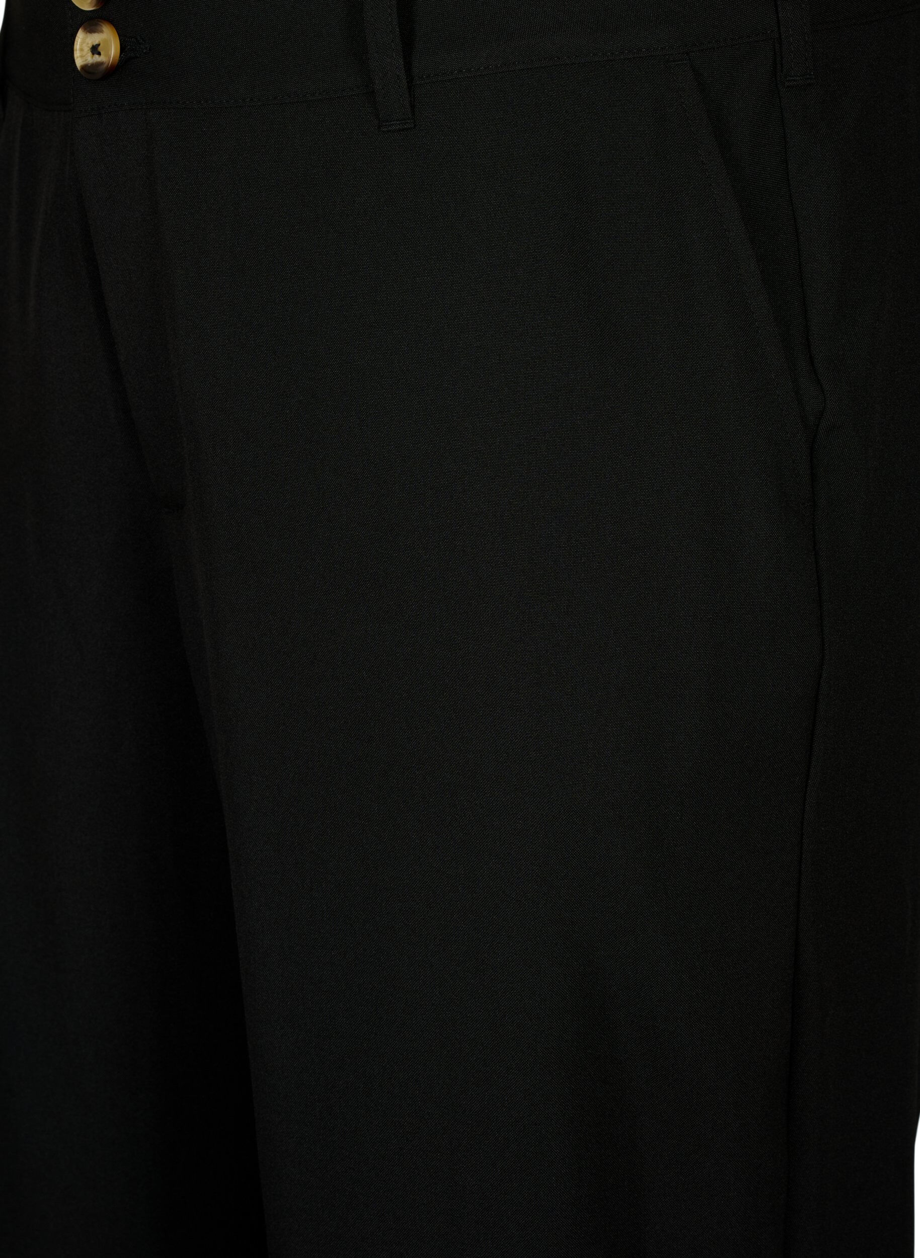 Zizzifashion High-waisted pants with fold-up, Black, Packshot image number 2