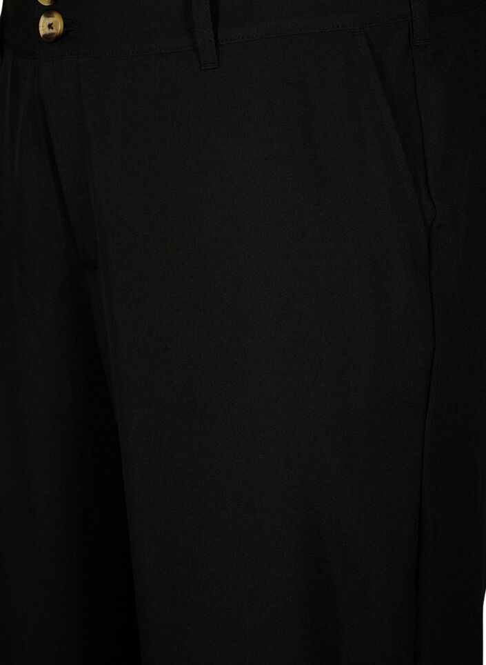 High-waisted pants with fold-up, Black, Packshot image number 2