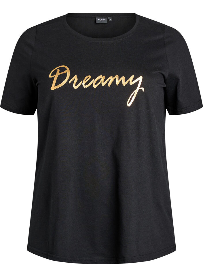 T-shirt with motif, Black, Packshot image number 0