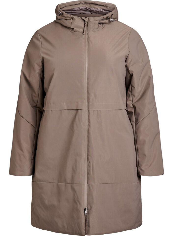 Winter jacket with adjustable waist, Brown, Packshot image number 0