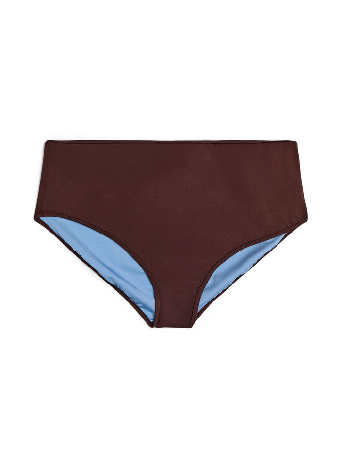 Reversible bikini bottoms with regular waist, Brown, Packshot image number 0
