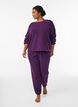 High-waisted teddy fleece trousers, Purple, Model image number 0