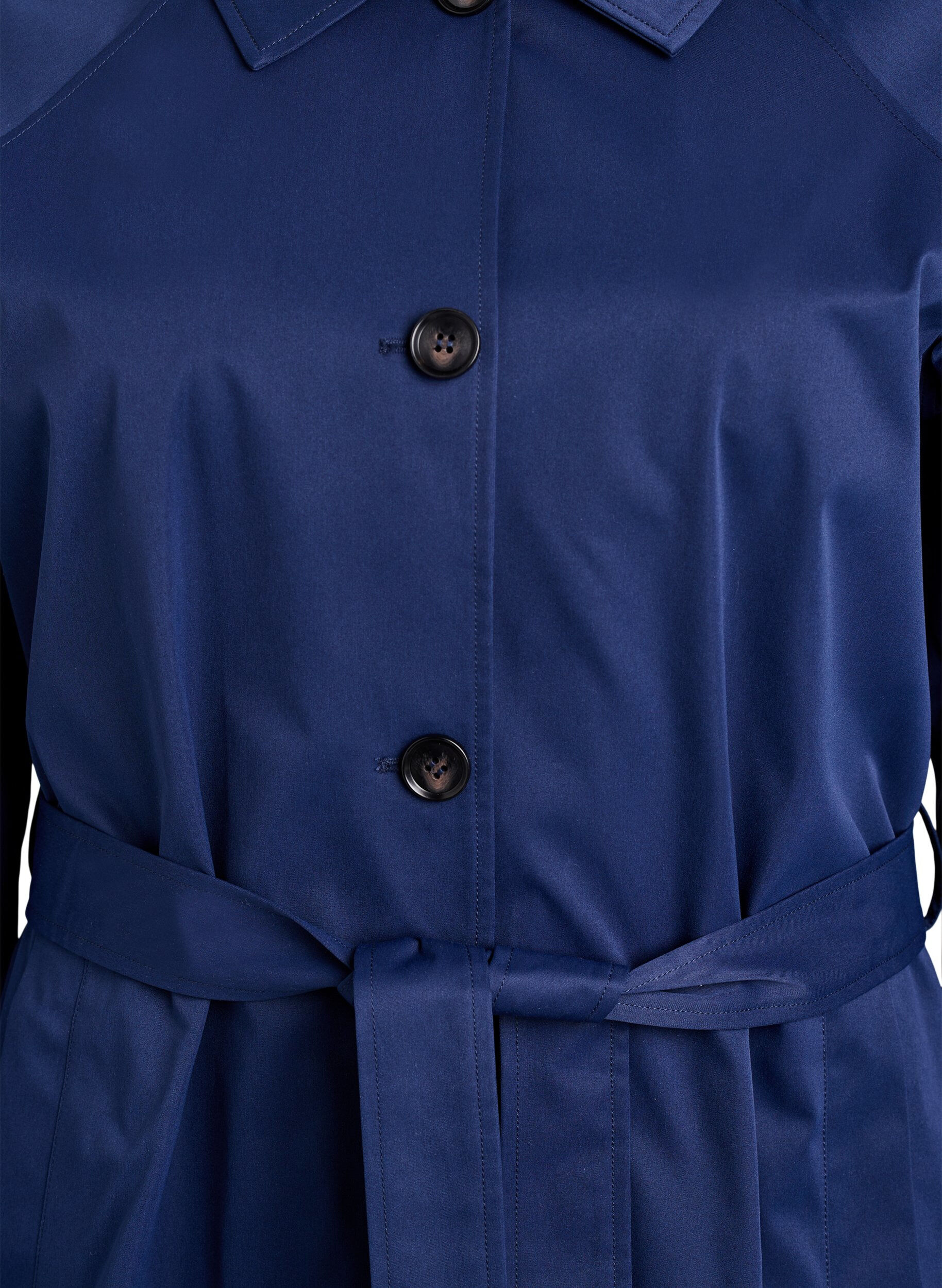 Zizzifashion Trenchcoat with belt and slits, Blue, Packshot image number 2