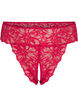 Crotchless lace thong, Red, Packshot image number 0