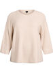Loose knit with 3/4-sleeves, Beige, Packshot image number 0
