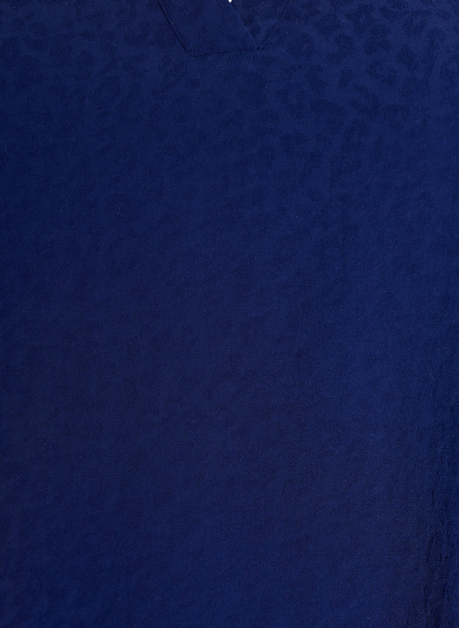 Zizzifashion Blouse with short ruffle sleeves and V-neck, Blue, Packshot image number 2