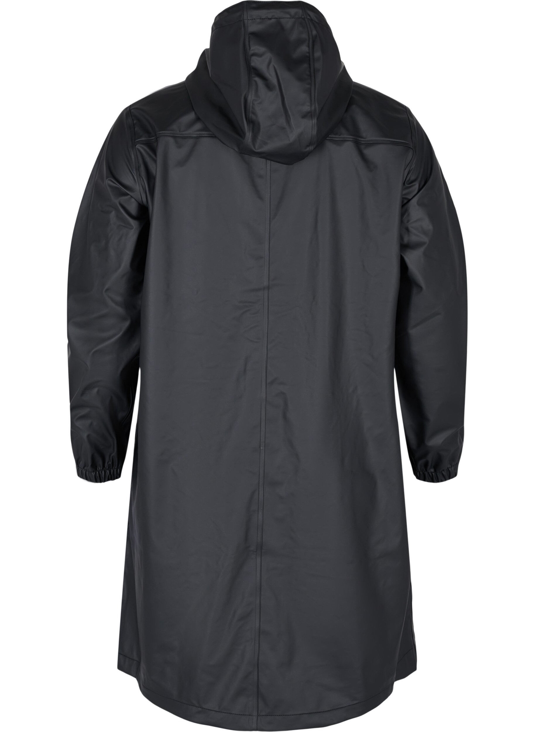 Zizzifashion Rain jacket with hood and button fastening, Black, Packshot image number 1