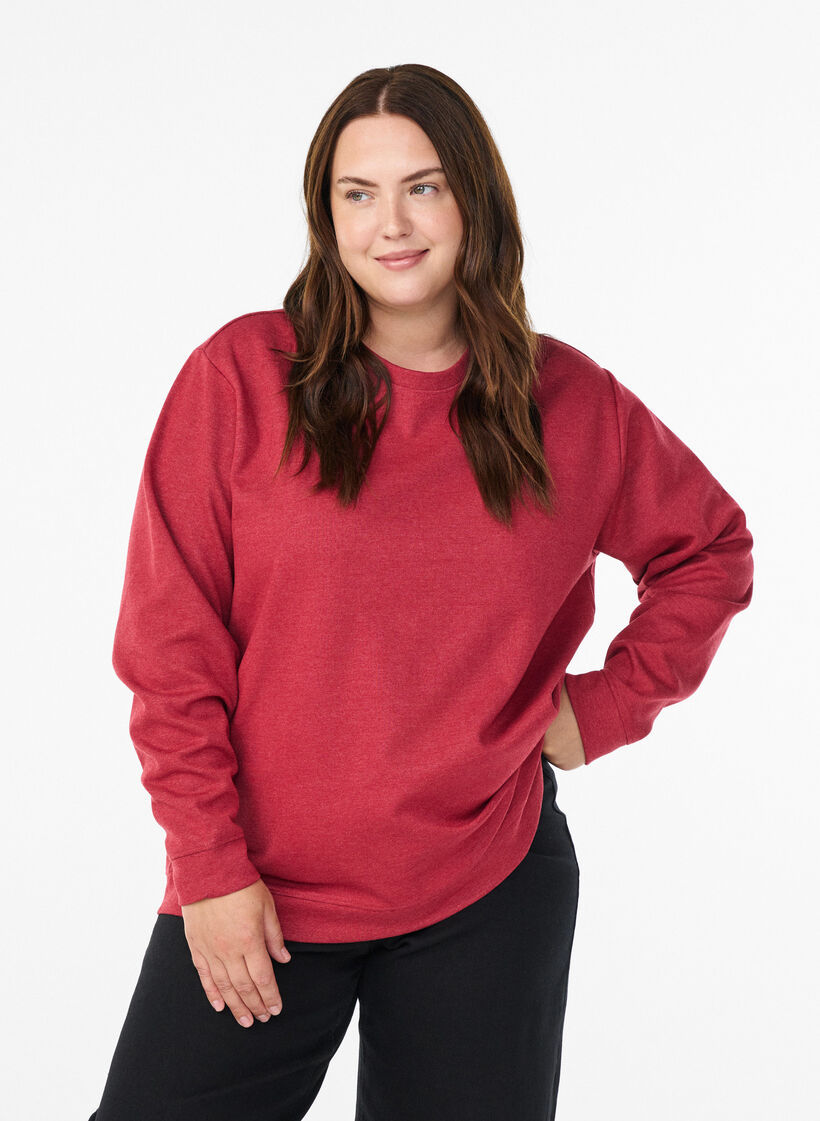 Sweatshirt with crew neck, Red, Model image number 0