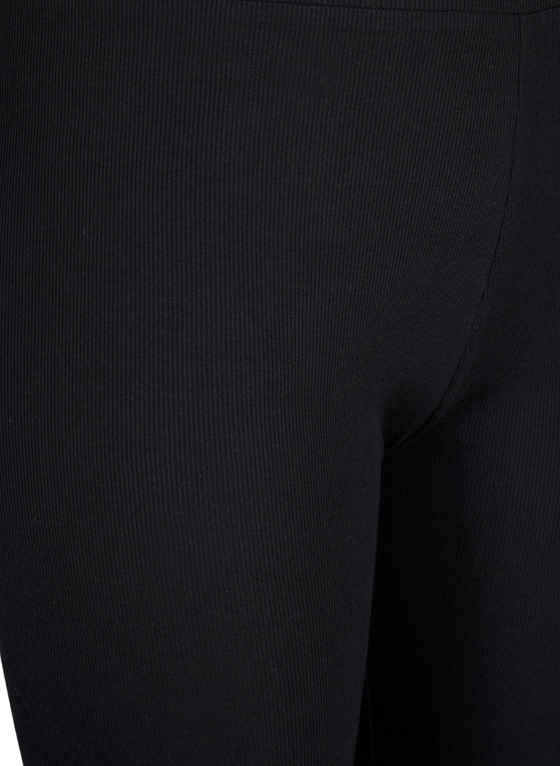 Zizzifashion Tight fit ribbed trousers, Black, Packshot image number 2
