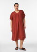 V-neck dress in viscose, Red, Model image number 0