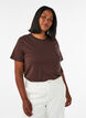 Basic cotton T-shirt with round neck, Brown, Model image number 0