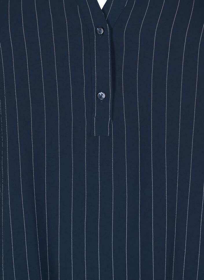 Pinstripe shirt blouse, Blue, Packshot image number 2