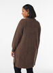 Short knit dress with polo collar and buttons, Brown, Model image number 2
