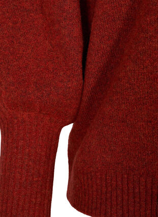 Melange knit sweater with puff sleeves, Sequoia Mel., Packshot image number 3