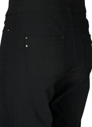 	 Tight-fitting high-waisted capri trousers, Black, Packshot image number 3