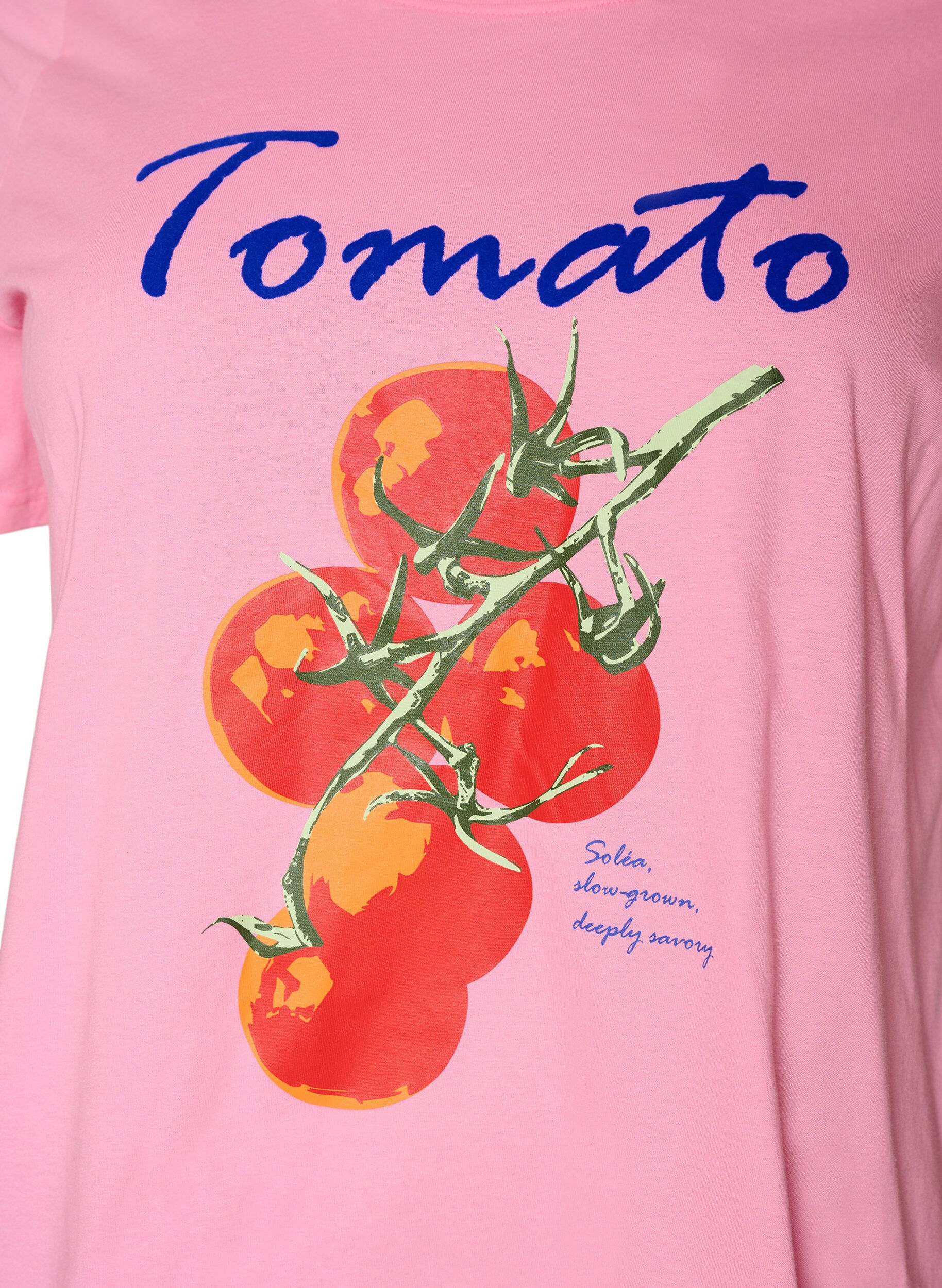 Zizzifashion Organic cotton T-shirt with tomato print, Pink, Packshot image number 2