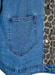 Denim shirt with leopard print details, Blue, Packshot image number 2