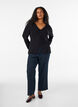 Fine-knit cardigan with fabric-covered buttons, Black, Model image number 1