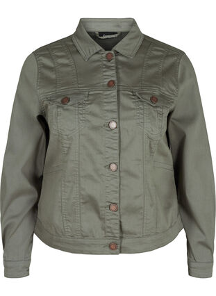 Short, colored denim jacket, Agave Green, Packshot image number 0