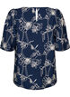 Short-sleeved blouse with embroidered pattern, Blue, Packshot image number 1