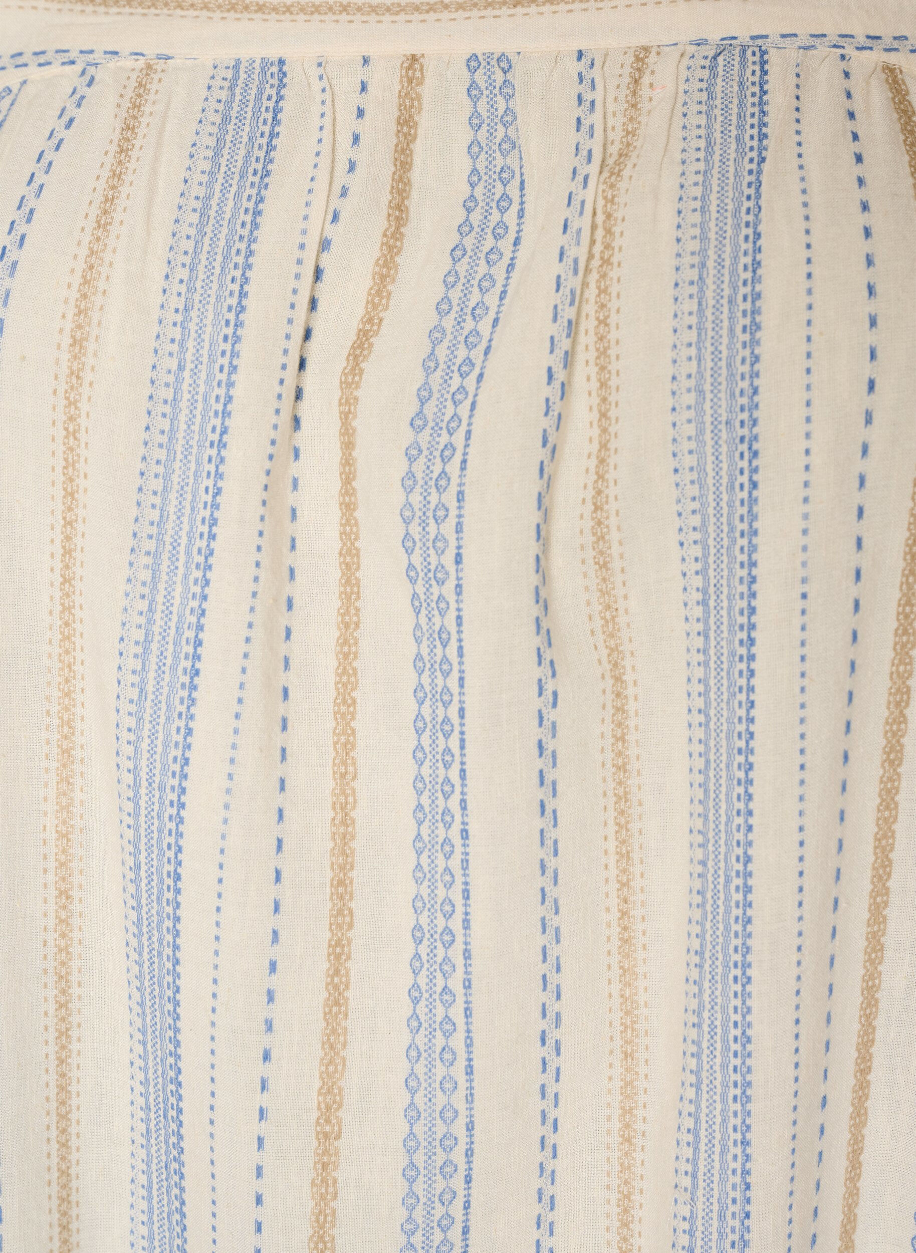 Zizzifashion Sleeveless summer dress with a woven pattern, Vanilla, Packshot image number 2