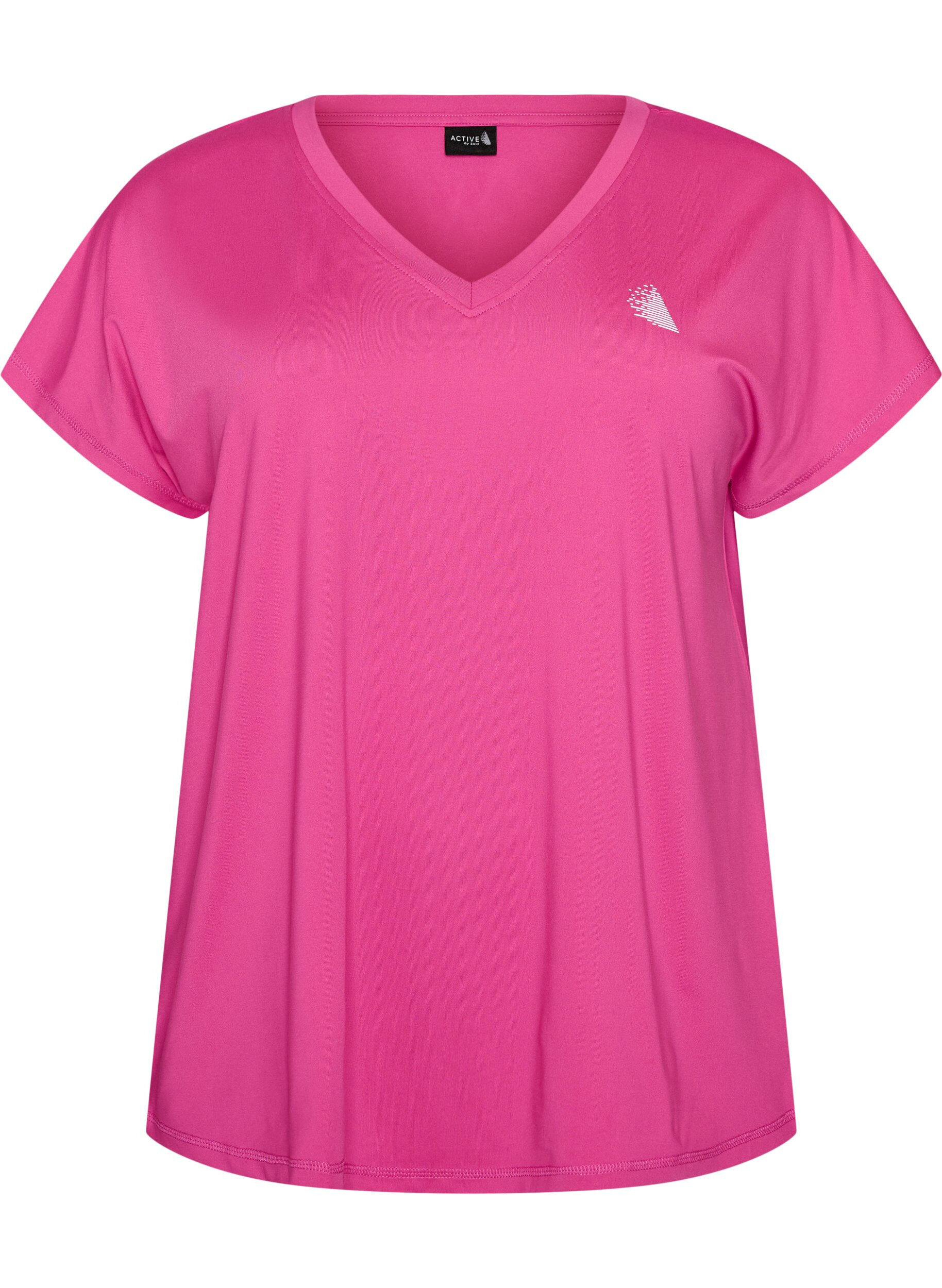ZizzifashionLoose training t-shirt with v-neck, Pink, Packshot image number 0
