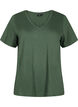 Short-sleeved basic t-shirt with v-neck, Green, Packshot image number 0