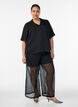 Polka dot shirt blouse with lapels, Black, Model image number 1