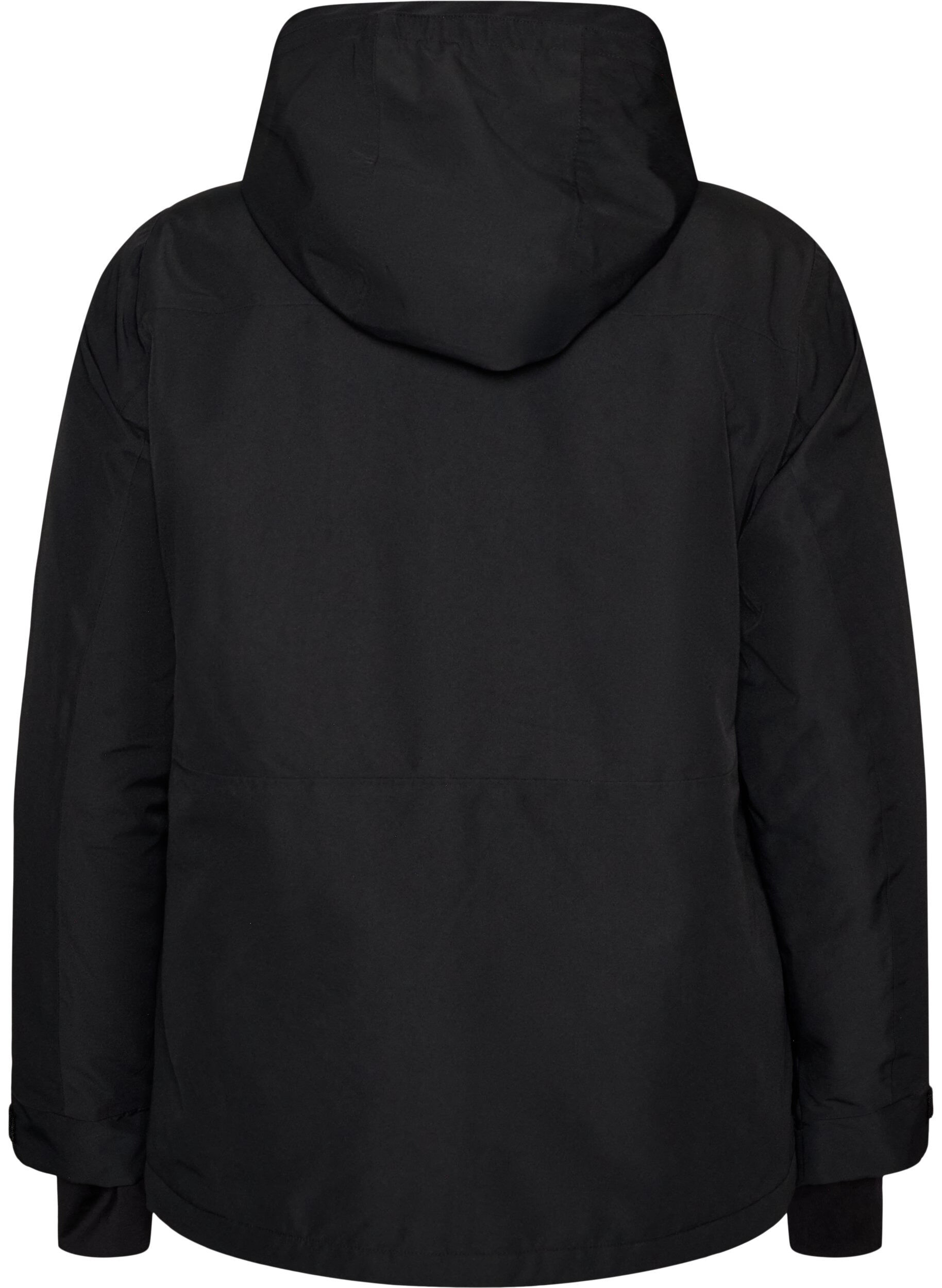 ZizzifashionSki jacket with hood and zip pockets, Black, Packshot image number 1