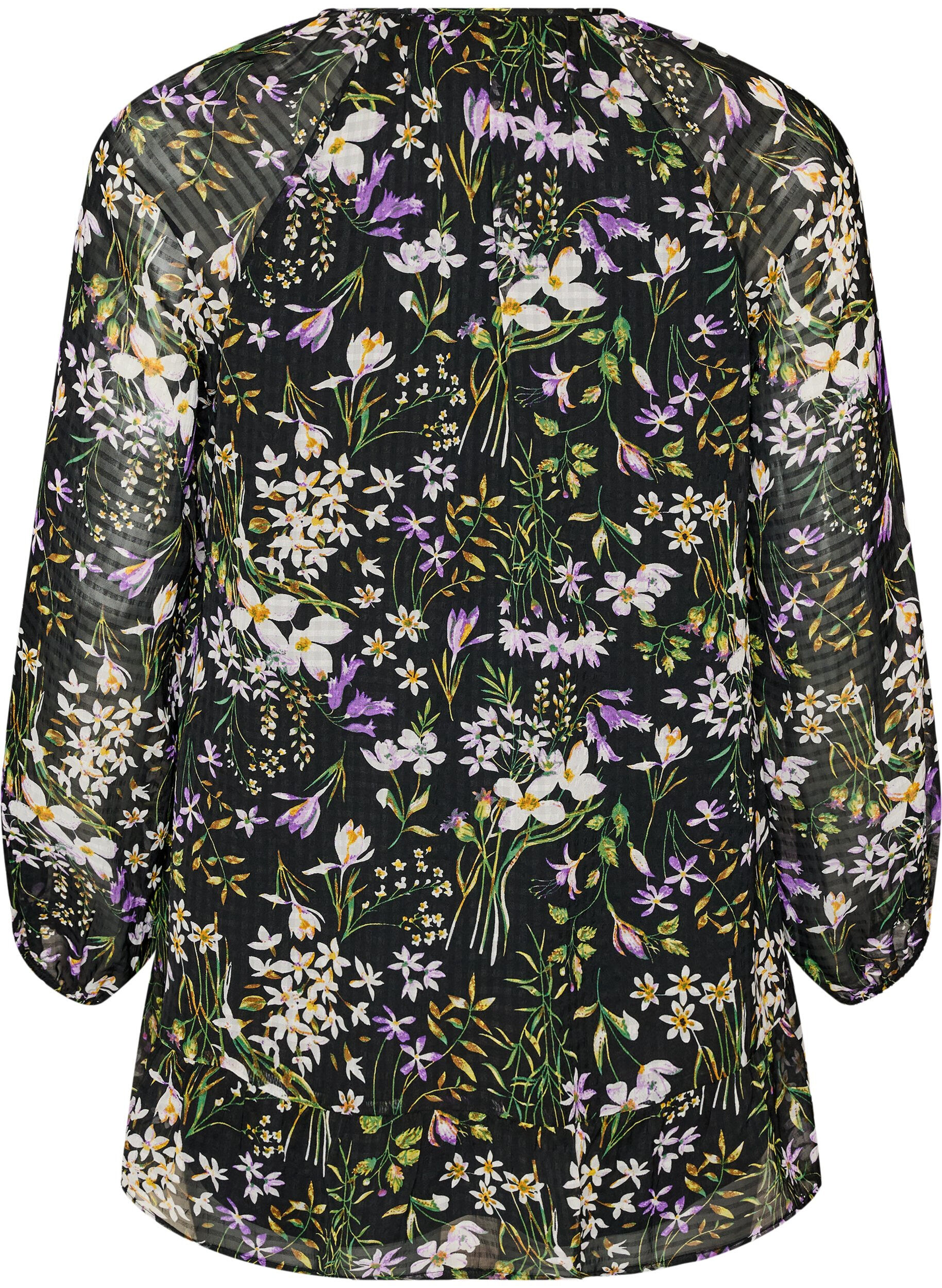 ZizzifashionFloral print A-line tunic, Black, Packshot image number 1
