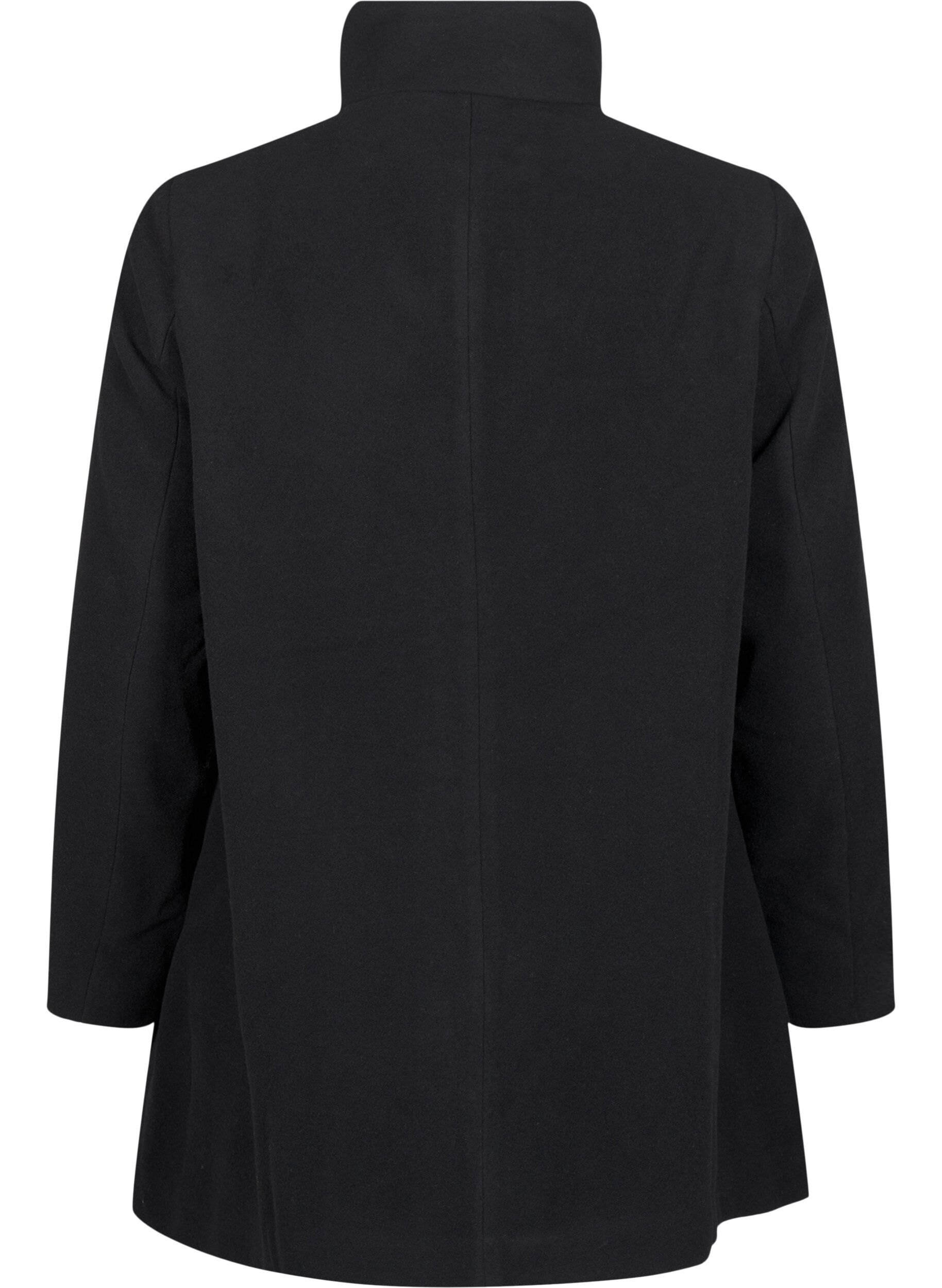 Zizzifashion Short A-line coat, Black, Packshot image number 1