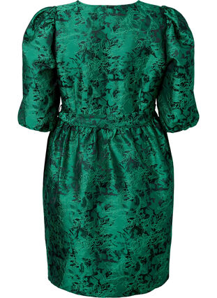 Short wrap dress with 3/4 sleeves, Green , Packshot image number 1