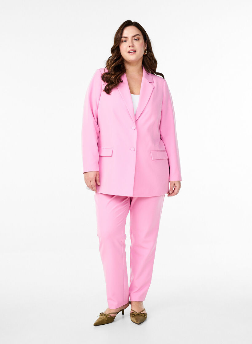 Classic blazer with button closure, Pink, Model image number 1