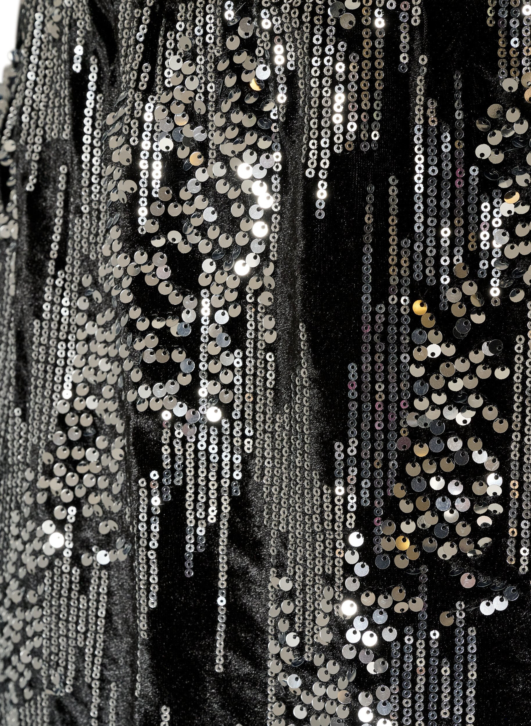 ZizzifashionShort sequin skirt, Black, Packshot image number 2