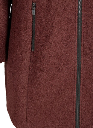Coat with wool and zipper, Bitter Chocolate, Packshot image number 3
