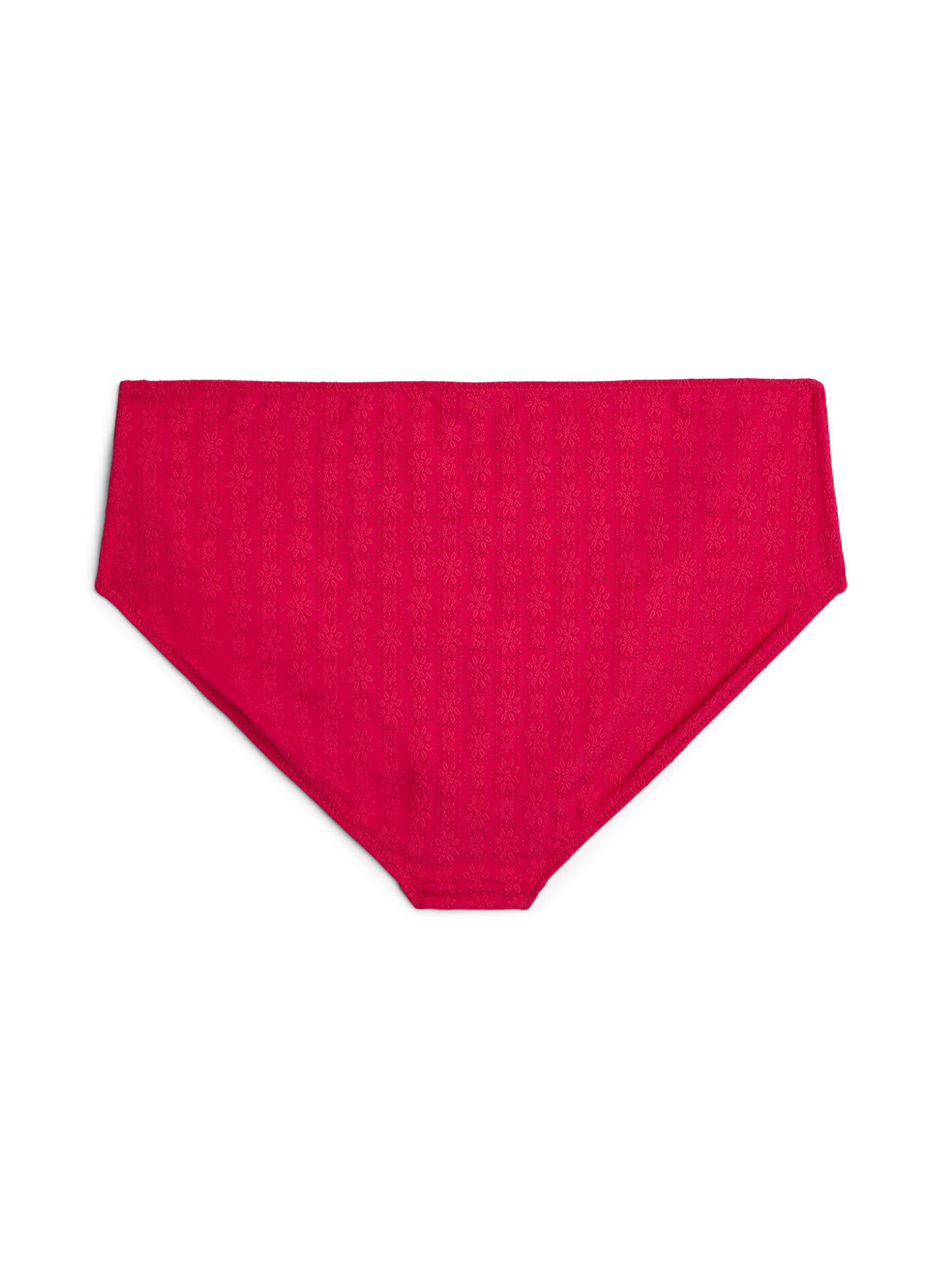 Zizzifashion Bikini bottoms with a textured pattern and regular waist, Pink, Packshot image number 1
