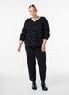 Cardigan with textured knit and decorative buttons, Black, Model image number 1