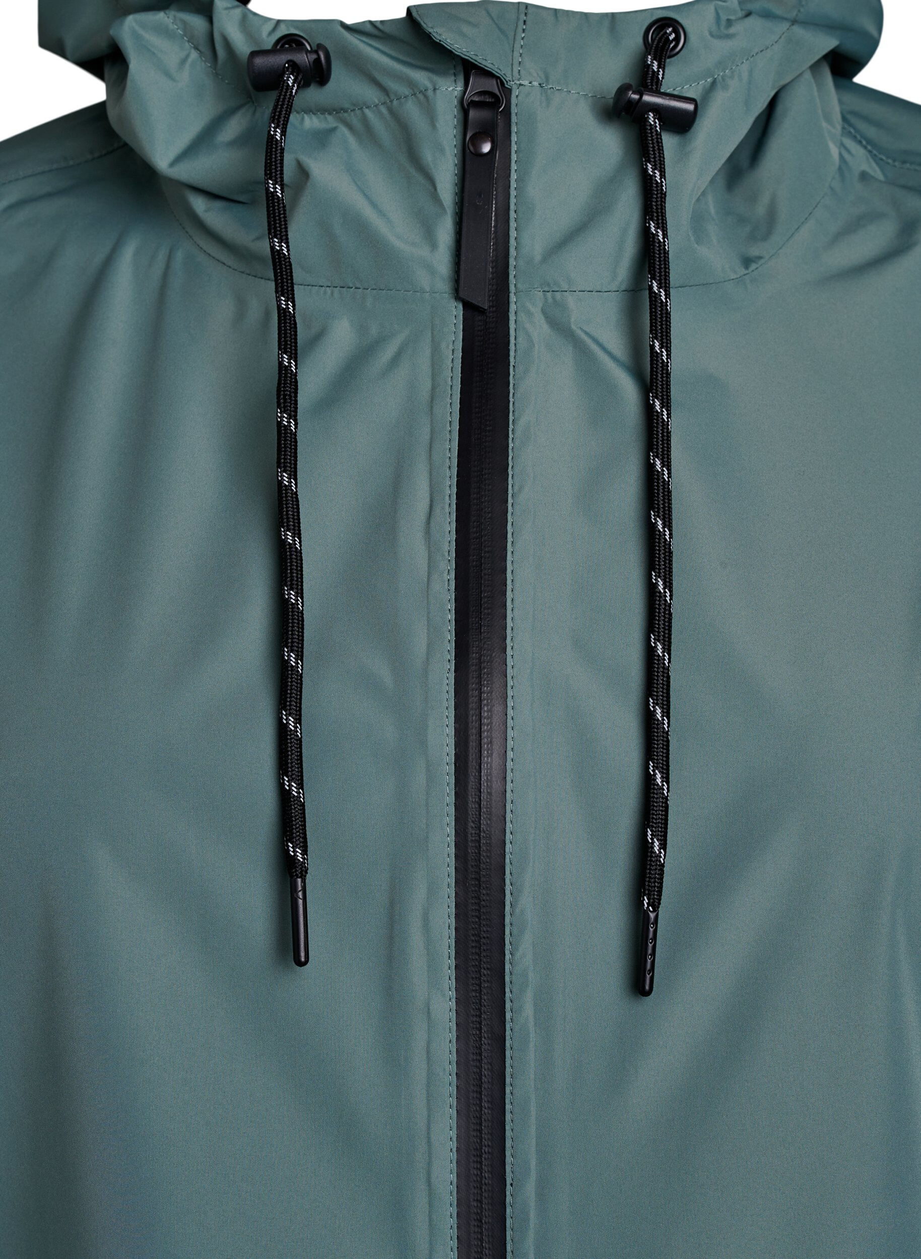 Zizzifashion Rain jacket with pockets and hood, Green, Packshot image number 2