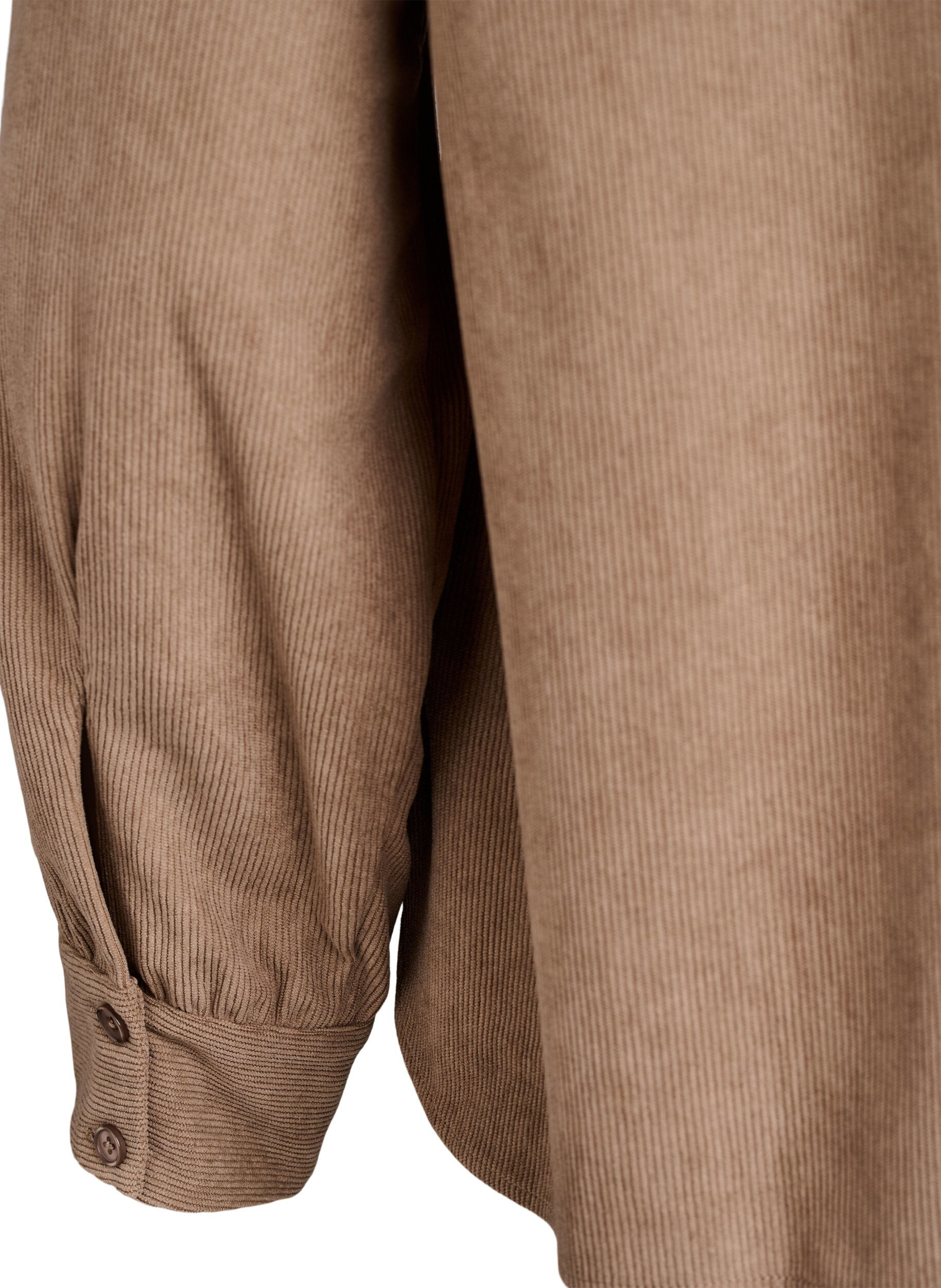 Zizzifashion Long-sleeved shirt blouse in corduroy, Brown, Packshot image number 3