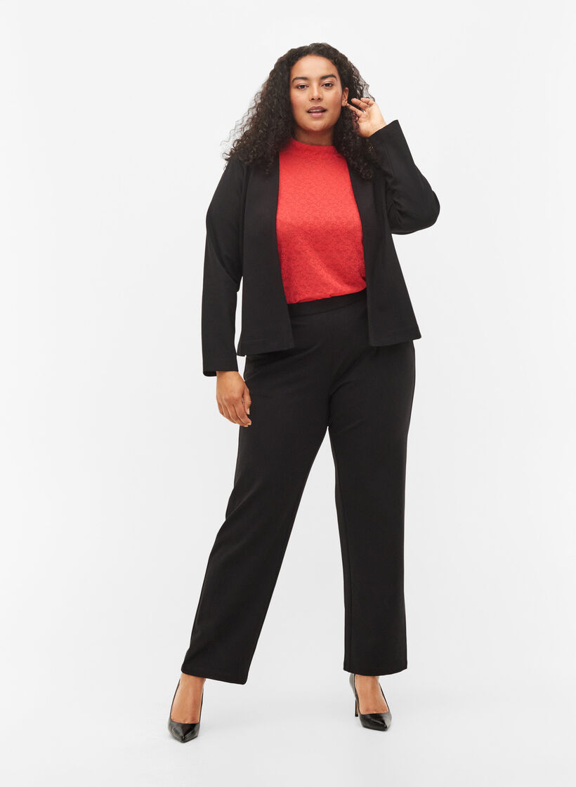 Close-fitting lace blouse with long sleeves, Hibiscus, Model image number 2