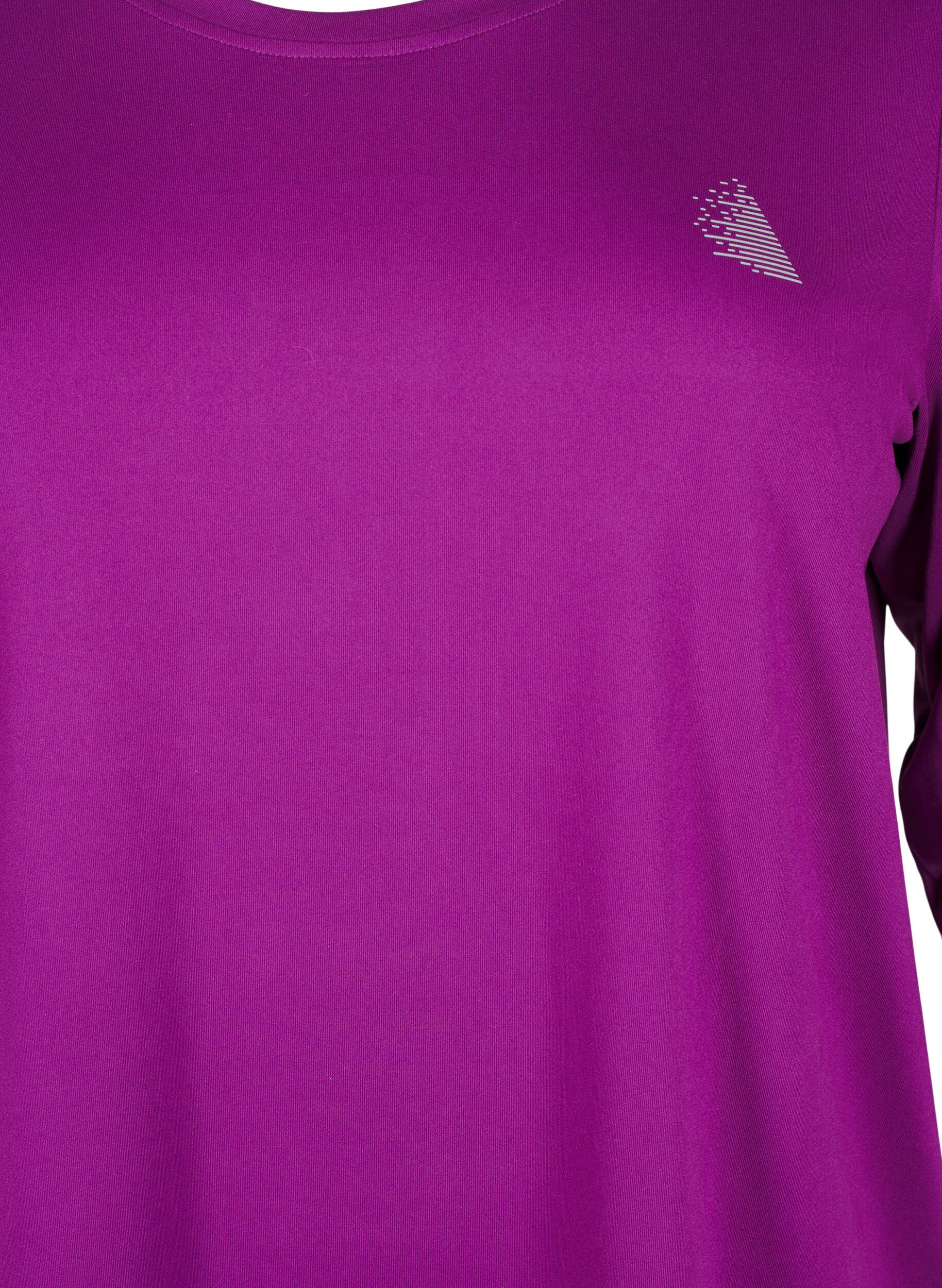 ZizzifashionWorkout top with 3/4 sleeves, Purple, Packshot image number 2