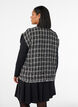 Checked waistcoat with decorative buttons, Black, Model image number 2