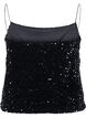 Top with sequin and narrow straps, Black Sequins, Packshot image number 1