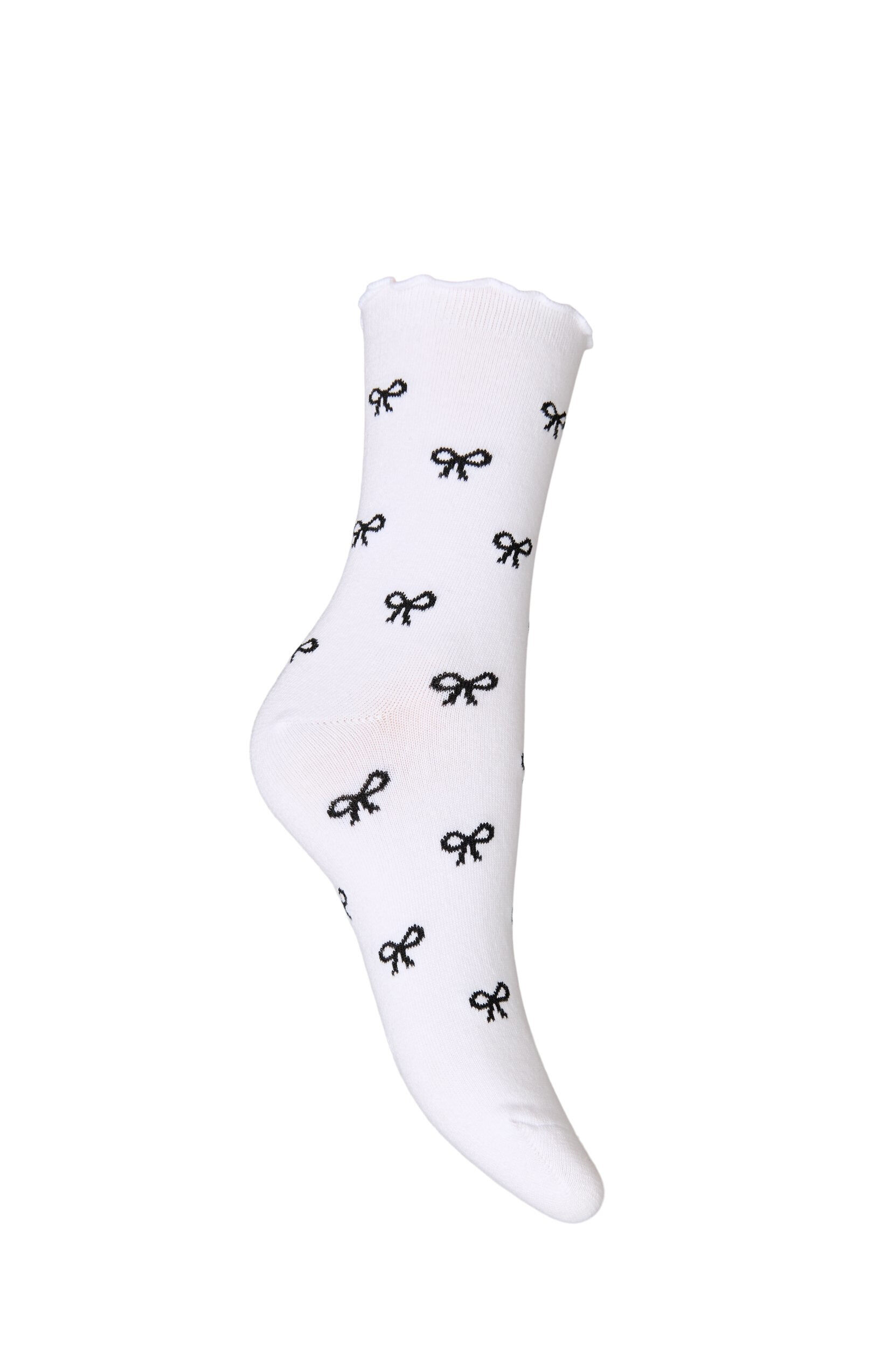 Zizzifashion Cotton socks with patterns, White, Packshot image number 1