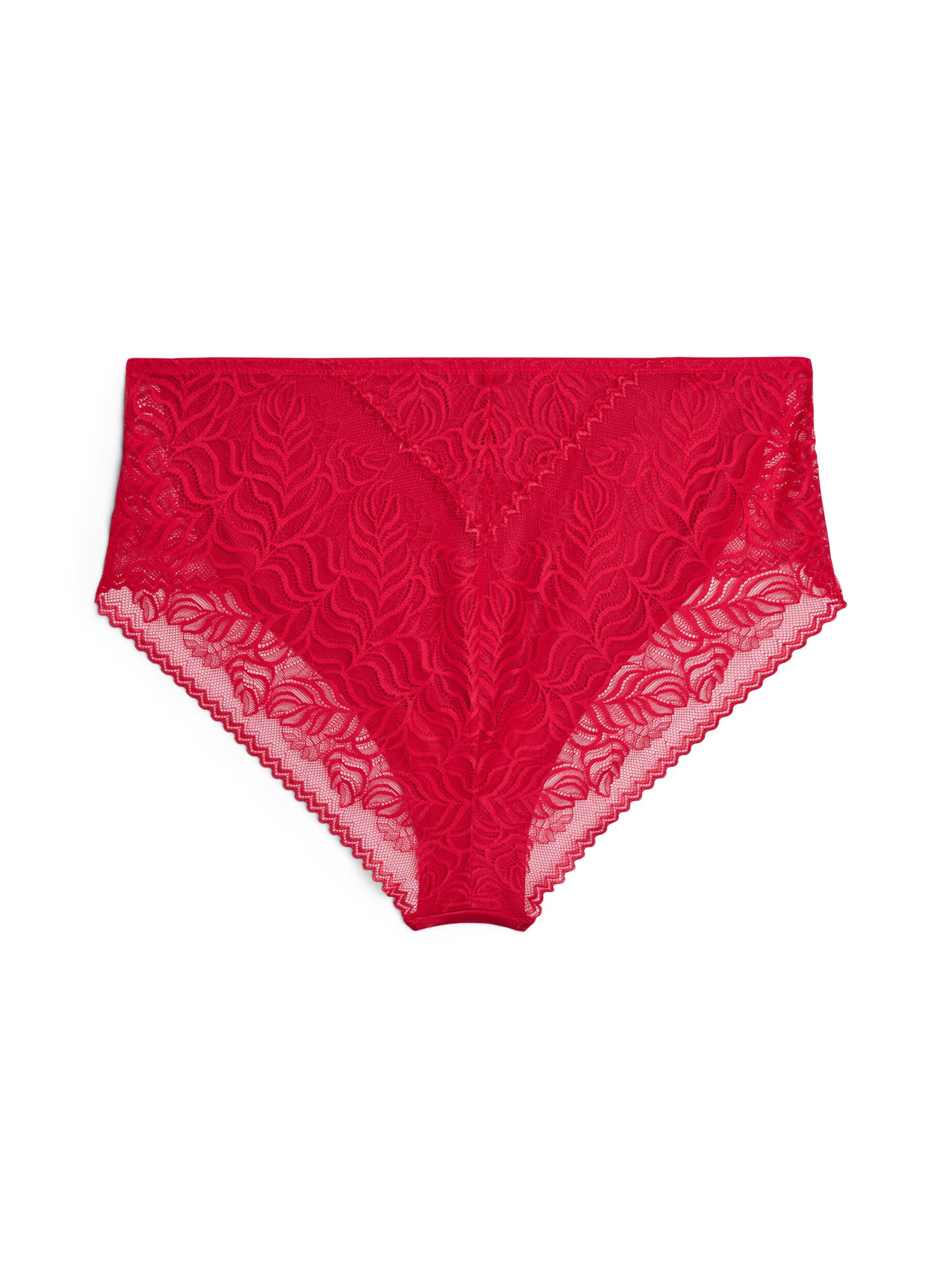 Zizzifashion Tai briefs in lace and shiny microfiber, Red, Packshot image number 1