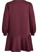 Short sweat dress with ruffle detail, Dark Bordeaux, Packshot image number 1