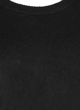 Long-sleeved knitted dress with a round neck, Black, Packshot image number 2